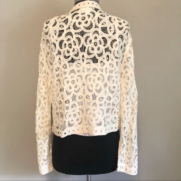 The White House Cream Crochet Blazer - Picture 2 of 4